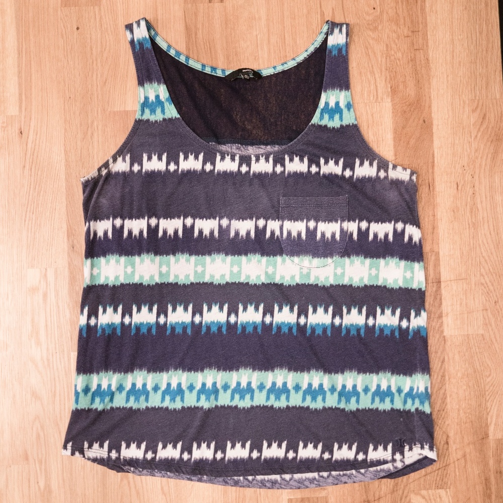 Hurley Blue Patterned Tank Top